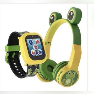 iTech Jr Kids Boys Frog Smartwatch with On Ear Light up Bluetooth Headphones